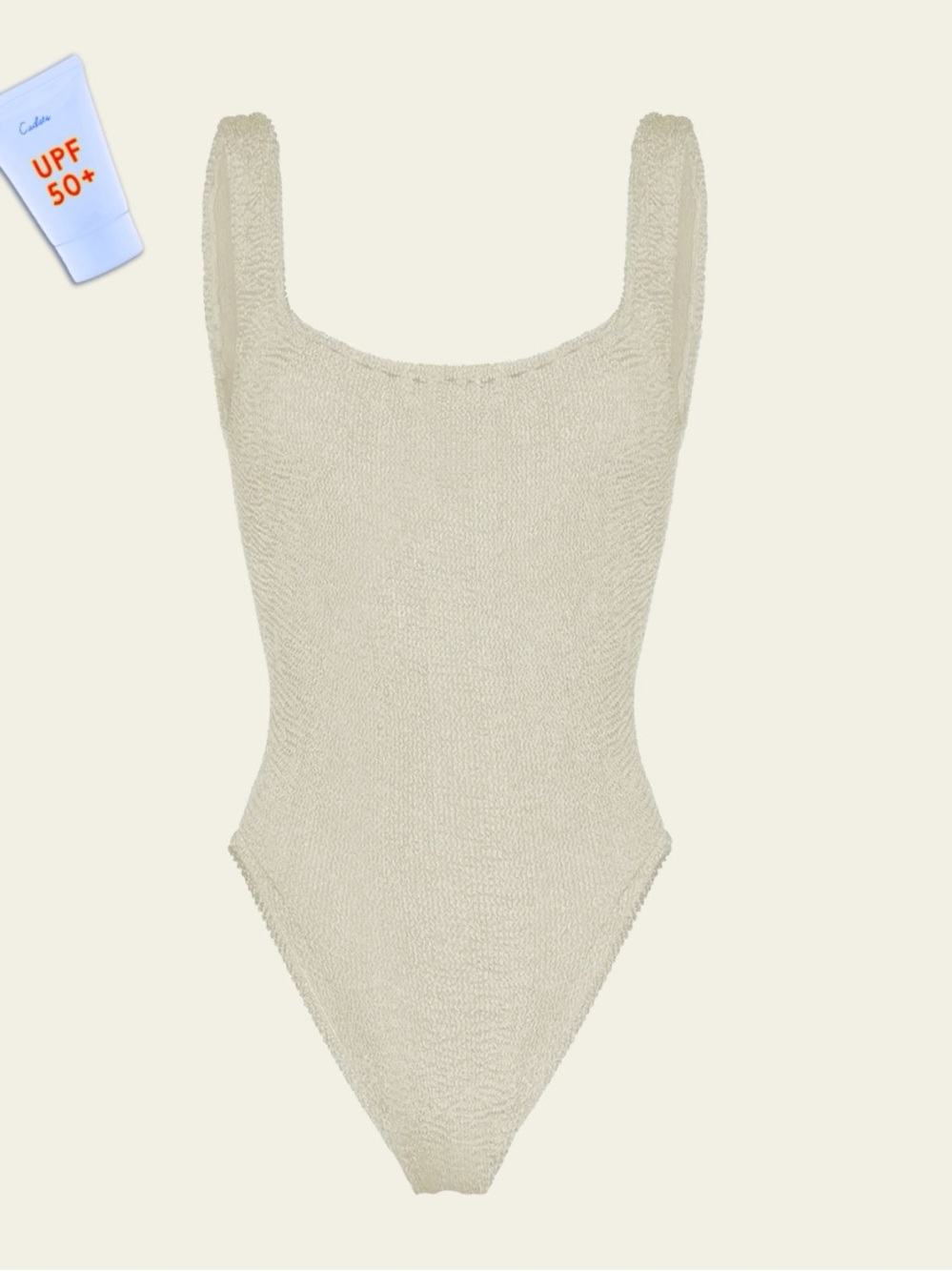 Girls' Cream Textured One-Piece Bodysuit